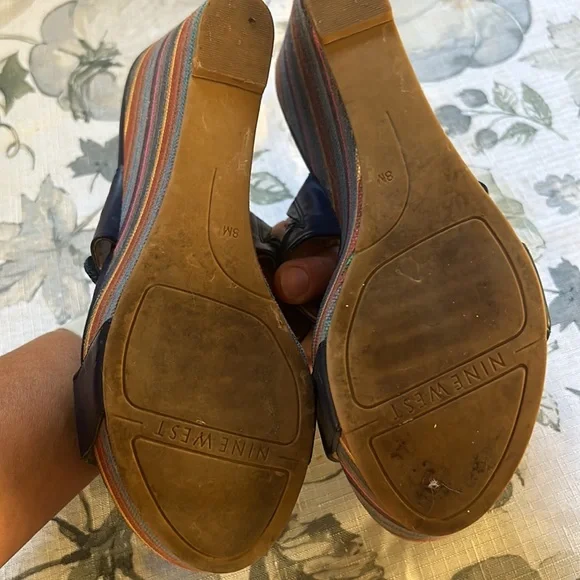 Nine West navy blue wedge size 8 - Picture 6 of 8